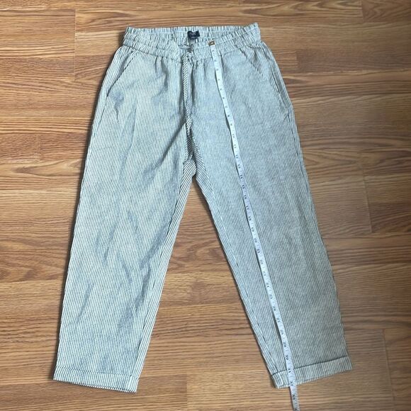 J Crew Striped linen-cotton blend drawstring pant Size P2 - Picture 8 of 15